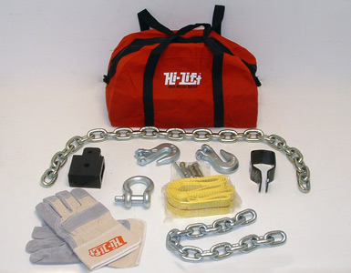 Winching Kit (strop, hooks, chains, shackle, bolts & pins, attachments, gloves, instructions) - Land Rover and Range Rover
