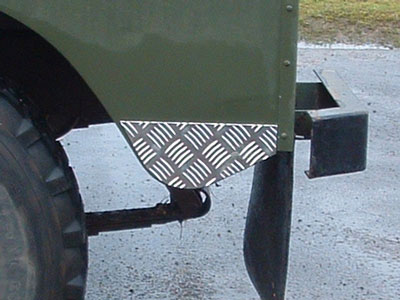 FF000514 - Series IIA/III Chequerplate Rear Wing Corner Protectors - Land Rover Series IIA/III