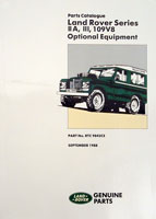 Land Rover Series IIA, III & 109-inch Stage-1 V8 Optional Equipment Parts Catalogue - Land Rover Series IIA/III - Books & Literature