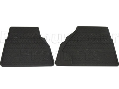 Front Footwell Rubber Floor Mats - Land Rover 90/110 & Defender (L316) - Interior Accessories