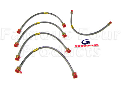 Braided Brake Flexi-Hose Kit - Classic Range Rover 1986-95 Models - Brakes