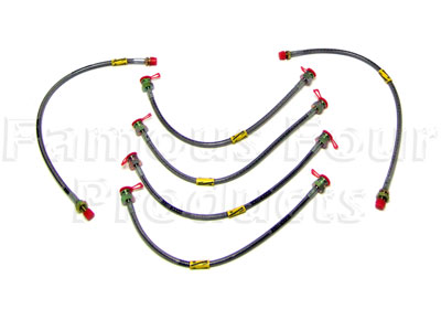 Braided Brake Flexi-Hose Kit - Classic Range Rover 1986-95 Models - Brakes