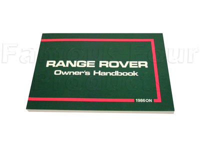 FF002085 - Range Rover 1986-1987 Owners Manual - Classic Range Rover 1986-95 Models