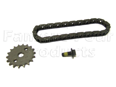 Oil Pump Drive Chain & Sprocket Kit (includes bolt) - Land Rover Discovery Series II (L318) - Td5 Diesel Engine