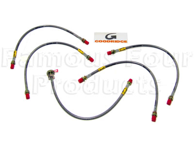 FF003662 - Braided Brake Flexi-Hose Kit - Classic Range Rover 1970-85 Models