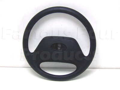 Steering Wheel - 2 Spoke Black Plastic - Land Rover 90/110 & Defender (L316) - Steering Components