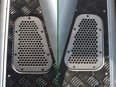 FF004133 - Stainless Steel Wing-Top Air Intake Grilles - Land Rover 90/110 & Defender