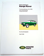 Range Rover 1970-1985 Parts Catalogue - Range Rover Classic 1970-85 Models - Books & Literature
