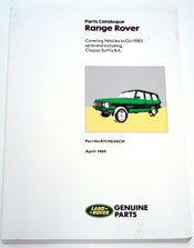 Range Rover 1970-1985 Parts Catalogue - Classic Range Rover 1970-85 Models - Books & Literature