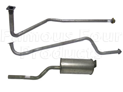 FF004374 - Full Mild Steel Exhaust System - Land Rover Series IIA/III