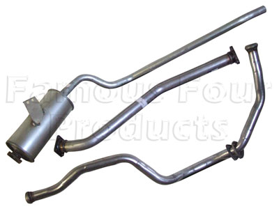 FF004375 - Full Mild Steel Exhaust System - Land Rover Series IIA/III