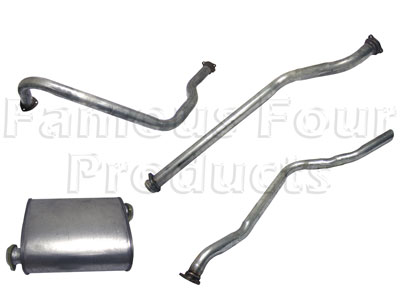 FF004376 - Full Mild Steel Exhaust System - Land Rover Series IIA/III