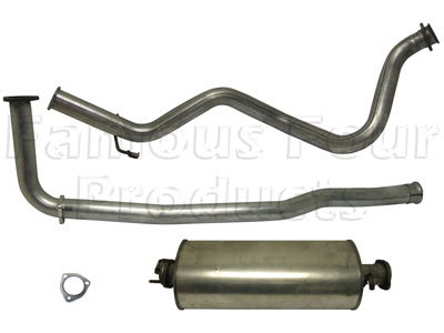 FF004549 - Full Mild Steel Exhaust System - Land Rover 90/110 & Defender