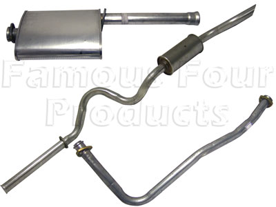 FF004586 - Full Mild Steel Exhaust System - Land Rover 90/110 & Defender