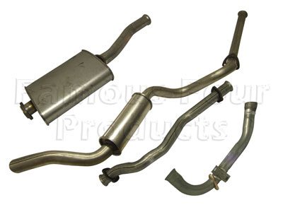 FF004588 - Full Mild Steel Exhaust System - Land Rover 90/110 & Defender