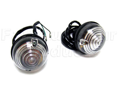 Front Indicator Lamp Kit - Clear Lenses - Land Rover 90/110 & Defender (L316) - Lighting