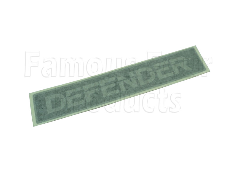 FF005159 - Badge - DEFENDER - Silver on Black - Land Rover 90/110 & Defender