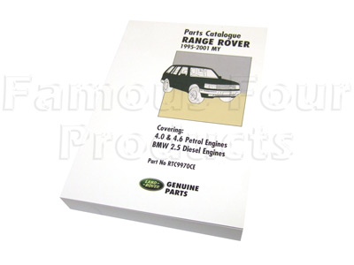 Parts Catalogue - Range Rover Second Generation 1995-2002 Models (P38A) - Books & Literature