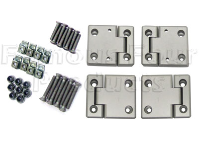 Front Door Hinge Kit - Aluminium Hinges - Land Rover 90/110 & Defender (L316) - Body Fittings