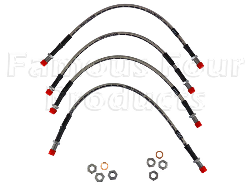 FF006088 - Braided Brake Hose Kit - Land Rover 90/110 & Defender