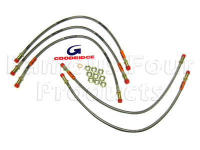 FF006141 - Braided Brake Flexi-Hose Kit - Classic Range Rover 1970-85 Models