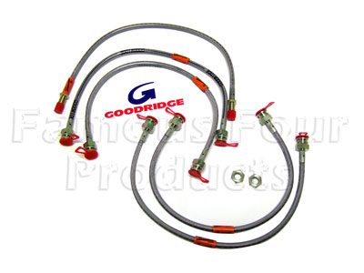 Braided Brake Flexi-Hose Kit - Classic Range Rover 1986-95 Models - Brakes