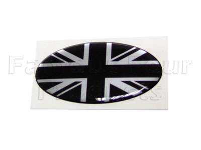 Badge UNION JACK - Oval - Silver and Black - Land Rover Discovery 1995-98 Models - Body