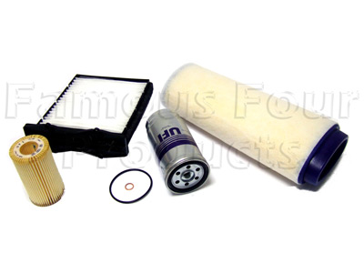 Service Filter Kit - Oil Air Fuel Pollen Filters with Drain Plug Washer - Land Rover Freelander (L314) - General Service Parts