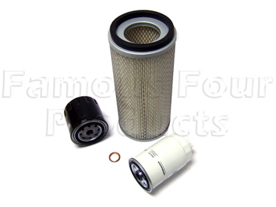 Service Filter Kit - Oil Air Fuel Filters with Drain Plug Washer - Land Rover Discovery 1990-94 Models - General Service Parts