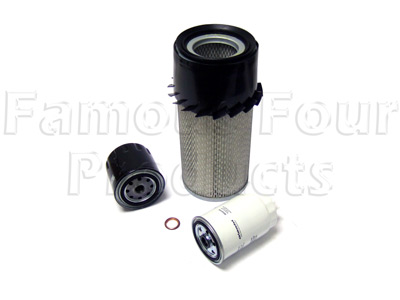 FF006547 - Service Filter Kit - Oil Air Fuel Filters with Drain Plug Washer - Land Rover 90/110 & Defender