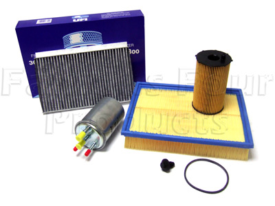 Service Filter Kit - Oil Air Fuel Pollen Filters with Drain Plug - Land Rover Discovery 3 (L319) - General Service Parts