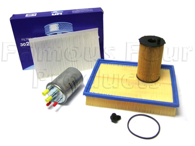 Service Filter Kit - Oil Air Fuel Pollen Filters with Drain Plug - Land Rover Discovery 3 (L319) - 2.7 TDV6 Diesel Engine