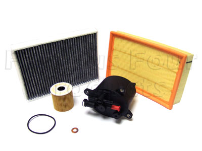 Service Filter Kit - Oil Air Fuel Pollen Filters with Drain Plug Washer - Land Rover Freelander 2 (L359) - General Service Parts