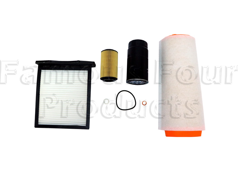 Service Filter Kit - Oil Air Fuel Pollen Filters with Drain Plug Washer - Land Rover Freelander (L314) - General Service Parts