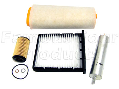 Service Filter Kit - Oil Air Fuel Pollen Filters with Drain Plug Washer - Land Rover Freelander (L314) - Td4 Diesel Engine