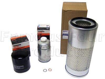 Service Filter Kit - Oil Air Fuel Filters with Drain Plug Washer - Land Rover 90/110 & Defender (L316) - 300 Tdi Diesel Engine