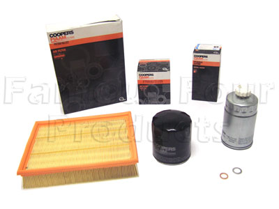 Service Filter Kit - Oil Air Fuel Filters with Drain Plug Washer - Land Rover Discovery 1994-98 - 300 Tdi Diesel Engine