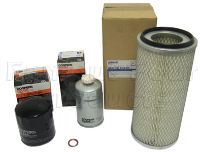 Service Filter Kit - Oil Air Fuel Filters with Drain Plug Washer - Land Rover Discovery 1989-94 - 200 Tdi Diesel Engine