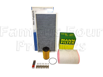 Service Filter Kit - Oil Air Pollen Filters with Drain Plug Washer and Spark Plugs - Range Rover Third Generation up to 2009 MY (L322) - BMW V8 Petrol Engine