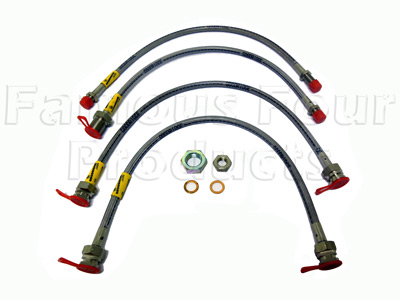 FF006814 - Braided Brake Hose Kit - Land Rover 90/110 & Defender