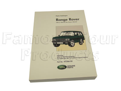 Range Rover 1992-1994 Parts Book - Classic Range Rover 1986-95 Models - Books & Literature