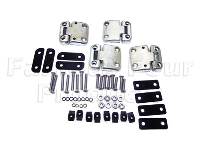 Front Door Hinge Kit - Standard - Land Rover 90/110 & Defender (L316) - Body Fittings