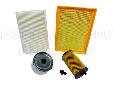 Service Filter Kit - Oil Air Fuel Pollen Filters with Drain Plug - Land Rover Discovery 3 (L319) - General Service Parts