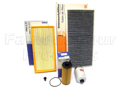 Service Filter Kit - Oil Air Fuel Pollen Filters with Drain Plug Washer - Range Rover Third Generation up to 2009 MY (L322) - General Service Parts