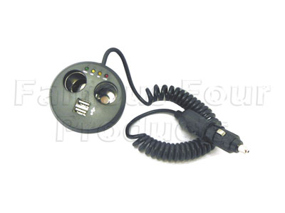 FF008069 - 12v Twin MultiSocket Cigar Lighter Socket with Twin USB Ports - Land Rover Freelander