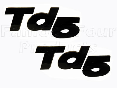 FF008601 - Badge - Td5 - Black 3D Raised - Land Rover 90/110 & Defender