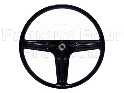 FF008674 - Steering Wheel - 3 Spoke - Black - Classic Range Rover 1970-85 Models