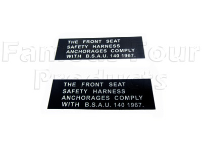 FF009172 - SAFETY HARNESS decal - Classic Range Rover 1970-85 Models