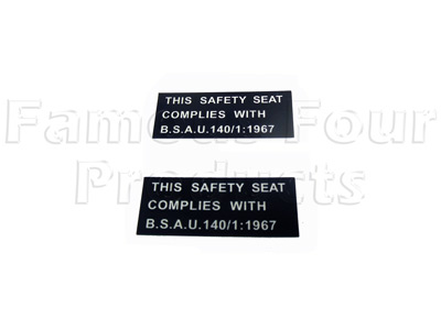 FF009173 - SAFETY SEAT Decal - Classic Range Rover 1970-85 Models