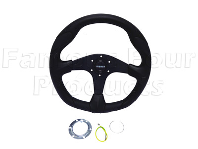 Steering Wheel - Leather Clad - Momo - Land Rover 90/110 & Defender (L316) - Interior Accessories